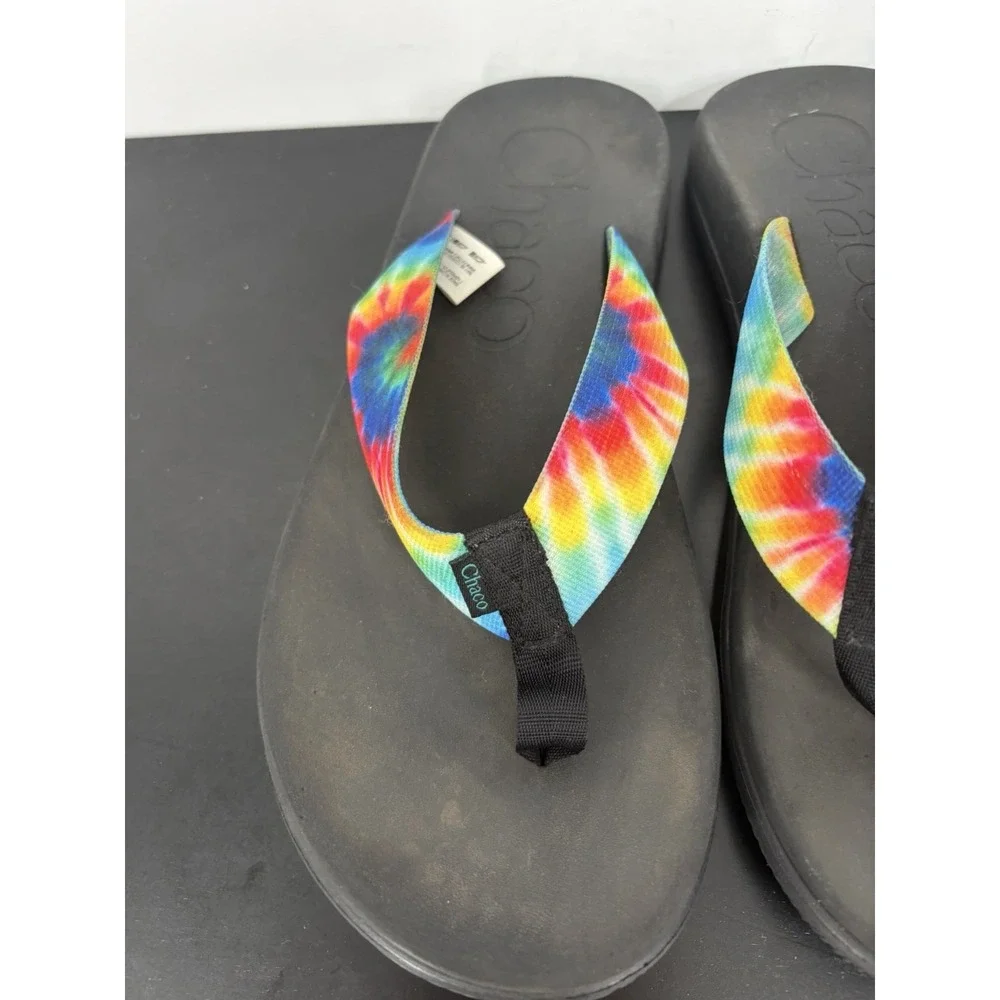 Chaco Men's Chillos Flip Flop Size 9 Dark tie Dye Multicolor